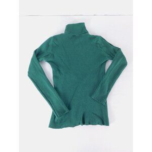 SheIn Sweater Womens Medium Green Ribbed Turtleneck Slim Pullover Lightweight